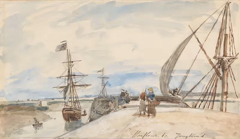 Пристань в Онфлере by Иоганн Бартольд Йонгкинд, 1862 — digital art print download