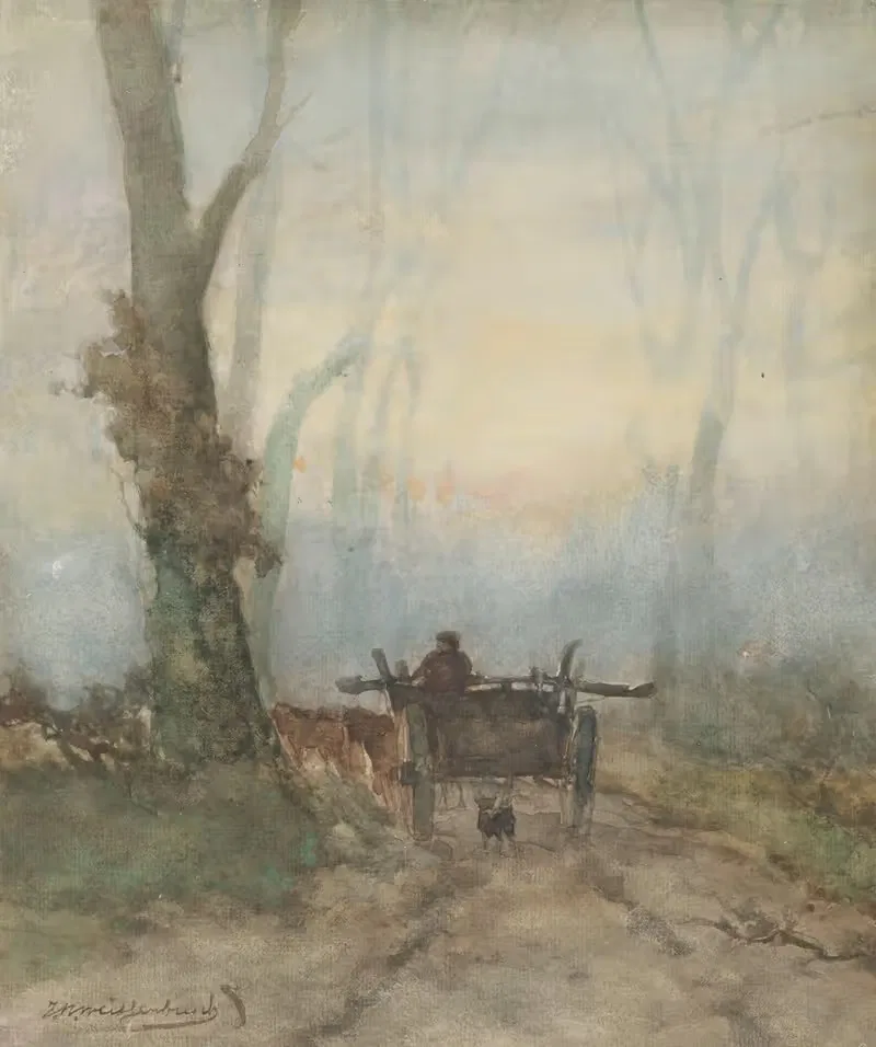 Крестьянская телега на лесной дороге by Йохан Хендрик Вайсенбрух, 1834 - 1903 — digital art print download