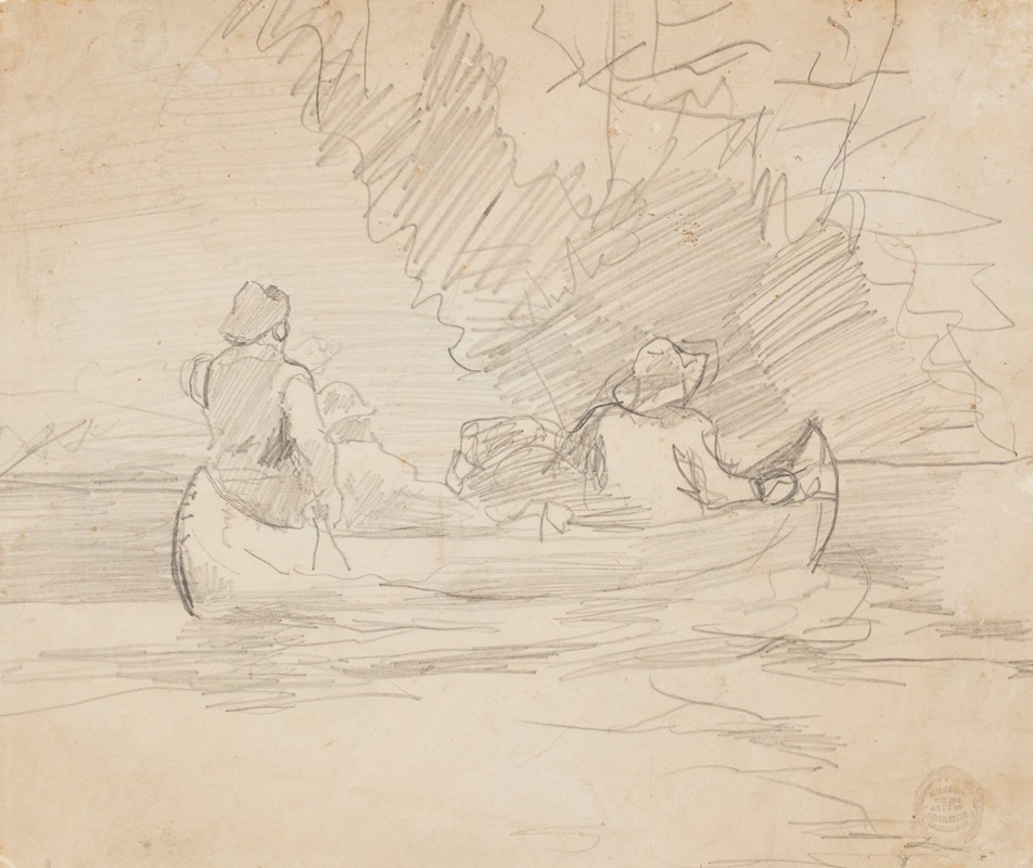 Canoe with Three Men by Уинслоу Хомер, 1897 — digital art print download