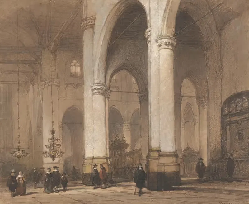 Gezicht in de St.-Laurenskerk te Rotterdam — Johannes Bosboom