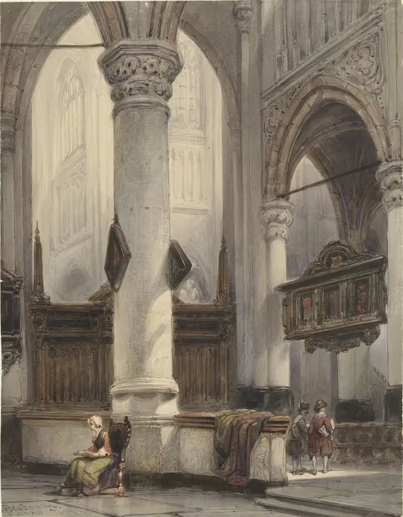 Interieur van de Nieuwe Kerk te Delft — Johannes Bosboom