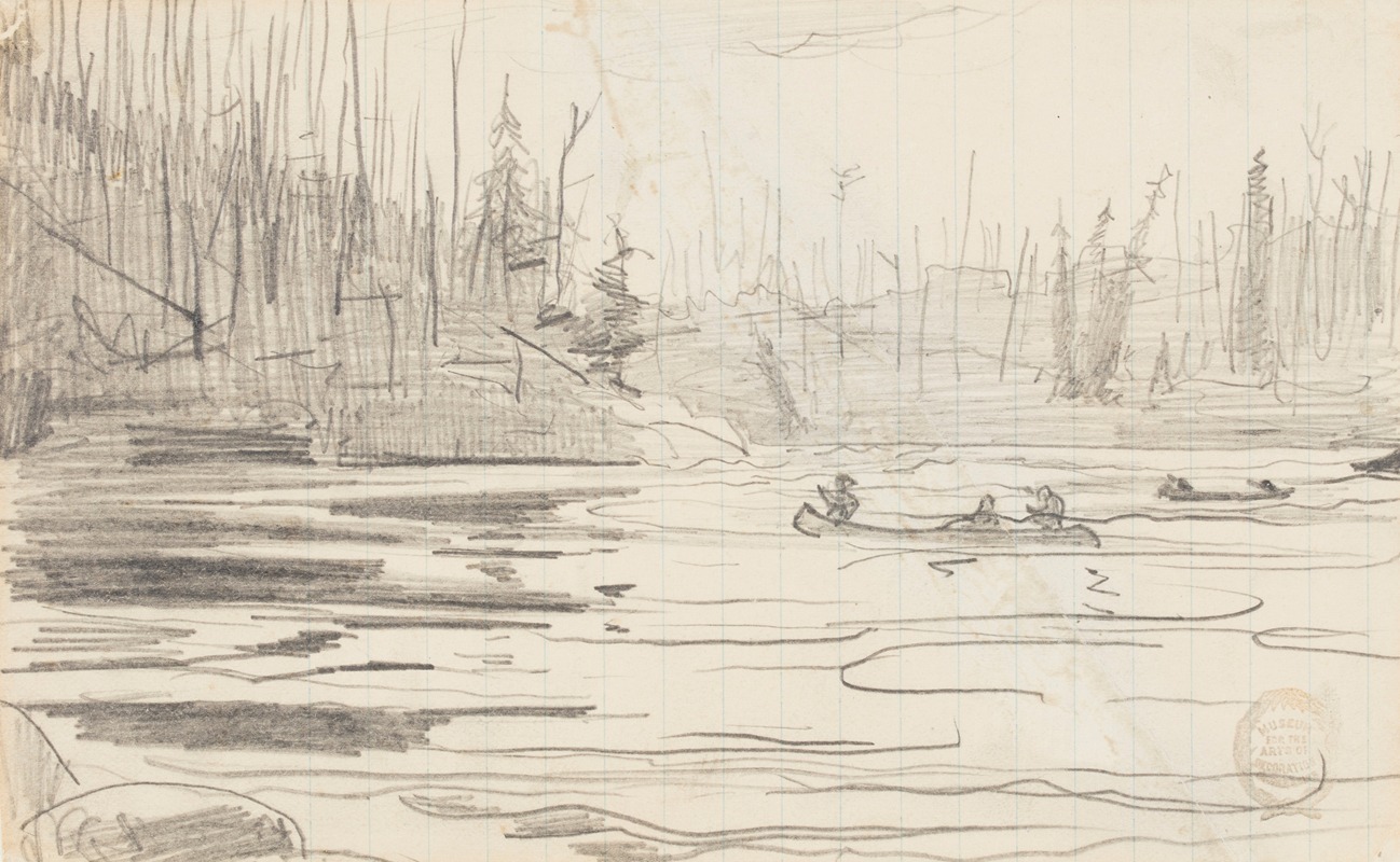 Canoes on a Lake by Уинслоу Хомер, 1897 — digital art print download