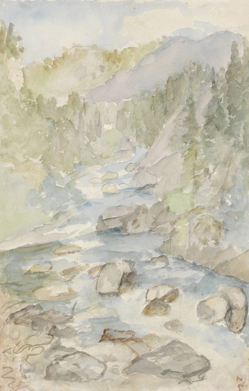 Berglandschap met beek by Йозеф Исраэльс, 1834 - 1911 — digital art print download