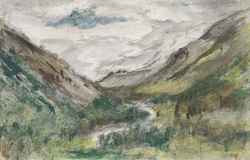 Долина с зелеными горами by Йозеф Исраэльс, 1834 - 1911 — digital art print download