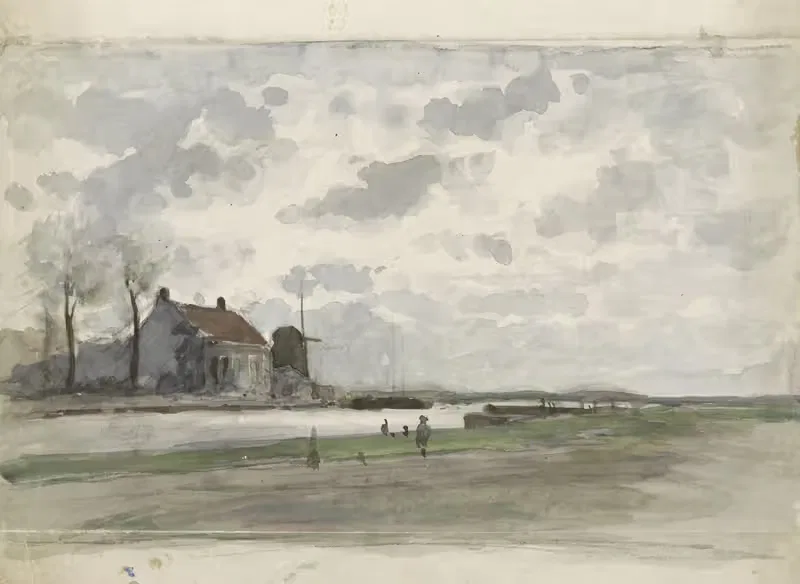 Путь с мельницей by Юлий Яковус ван де Санд Бахуйзен, 1845 - 1925 — digital art print download