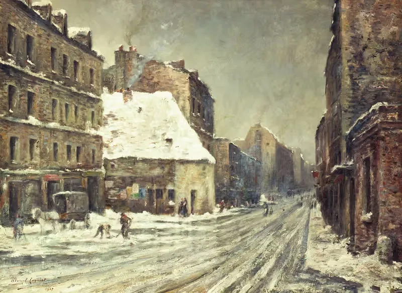 La Rue du Mont-Cenis, effet de neige — Marcel Cogniet