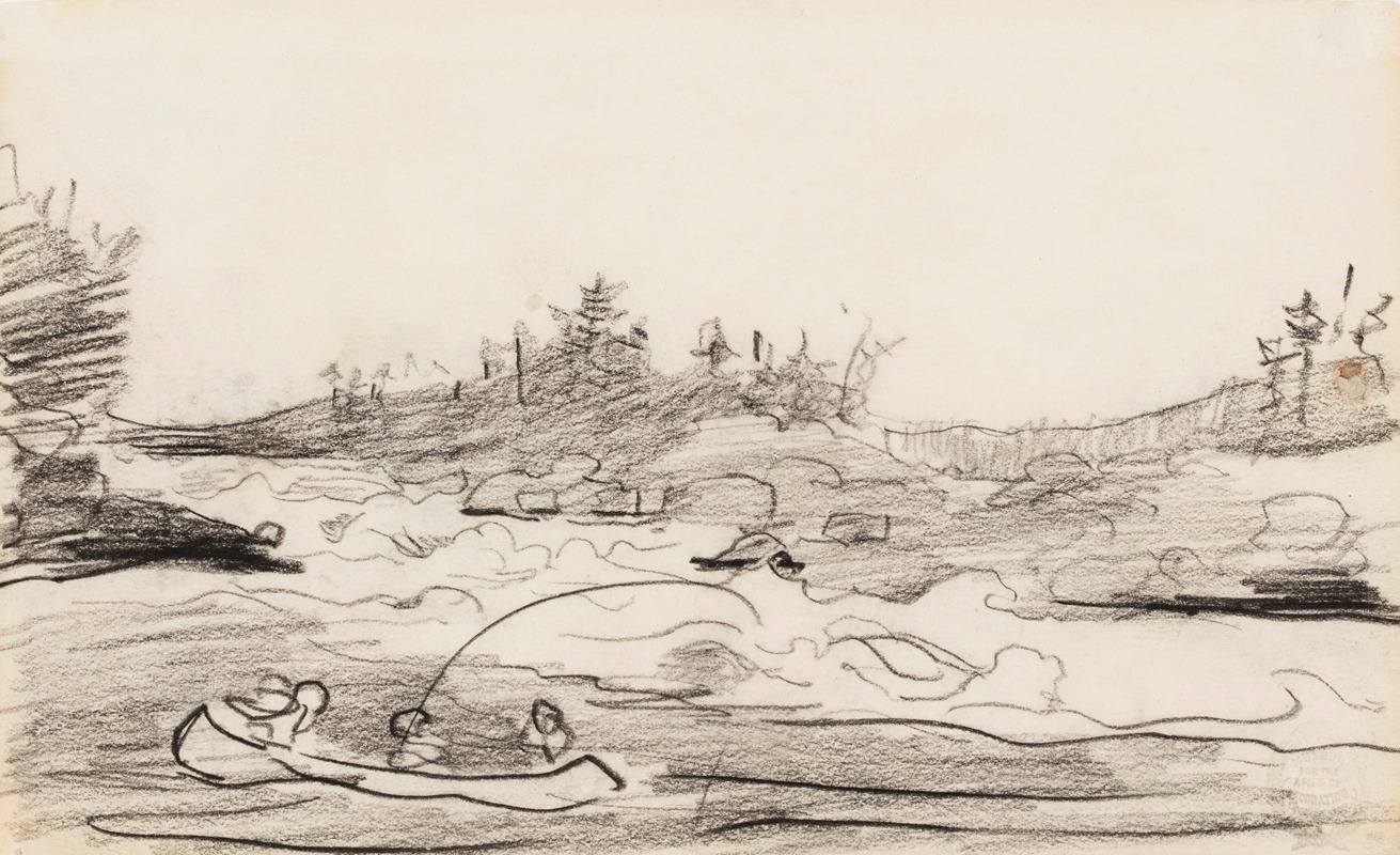 Fishermen in the Rapids by Уинслоу Хомер, 1897 — digital art print download