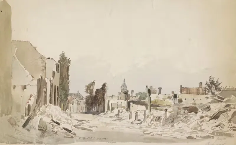 Руины в Бодегравене после пожара июня 1870 by Пит Шипперус, 1870 — digital art print download