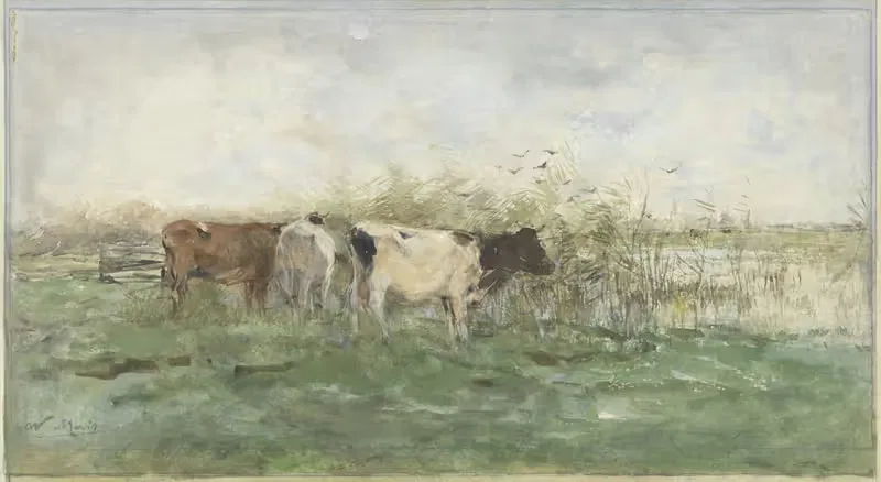 Коровы у лужи by Виллем Марис, 1844 - 1910 — digital art print download