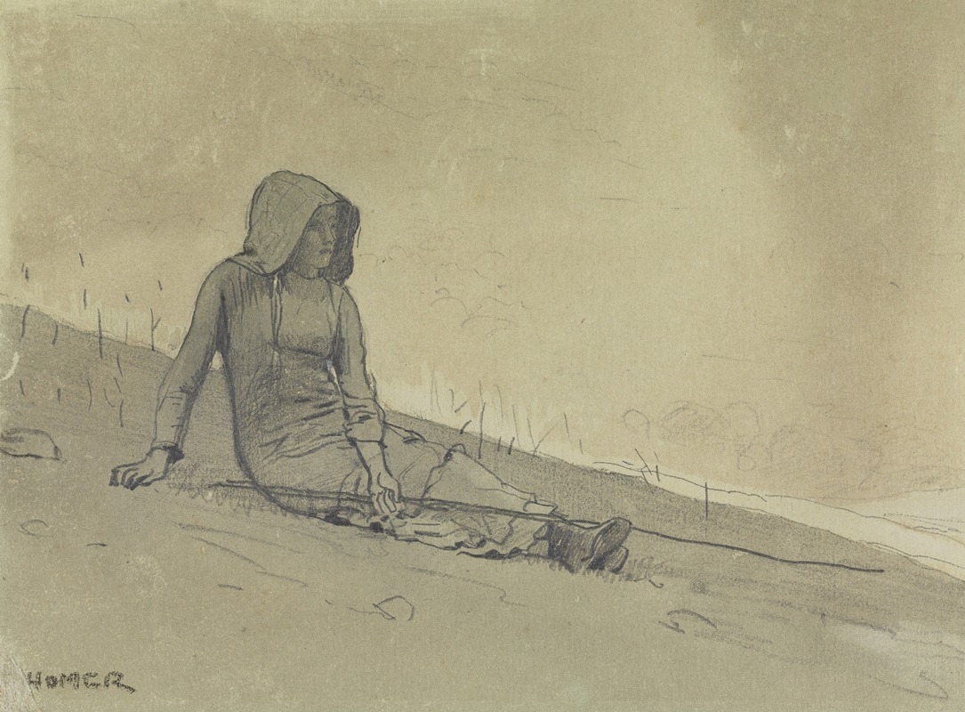 Girl Seated on a Hillside — Уинслоу Хомер