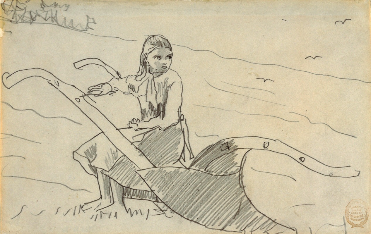 Girl Seated on a Plow — Уинслоу Хомер