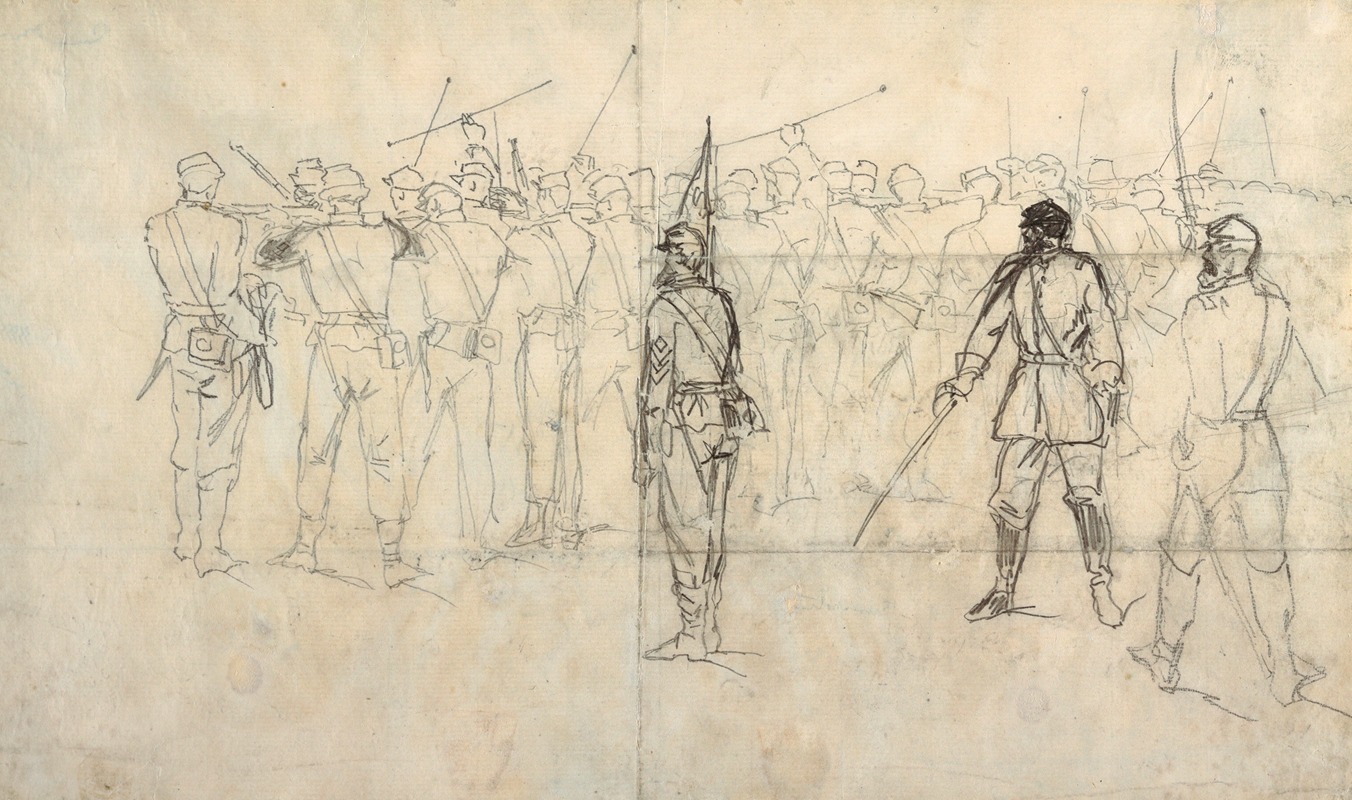 Infantry Rifle Drill by Уинслоу Хомер, 1862 — digital art print download
