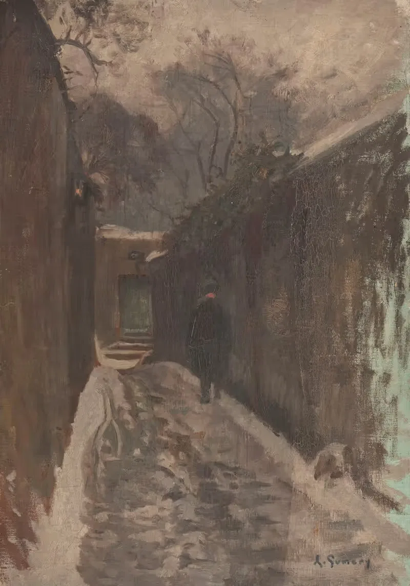 La rue Berton sous la neige — Adolphe-Ernest Gumery