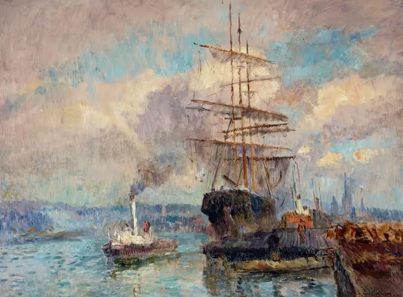 В порту Руана by Альбер Лебур, 1892-1894 — digital art print download
