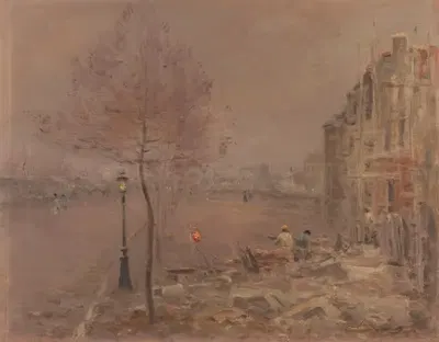 Бульвар Бертье, вечером by Александр Гастон Гиньяр, 1890 — digital art print download