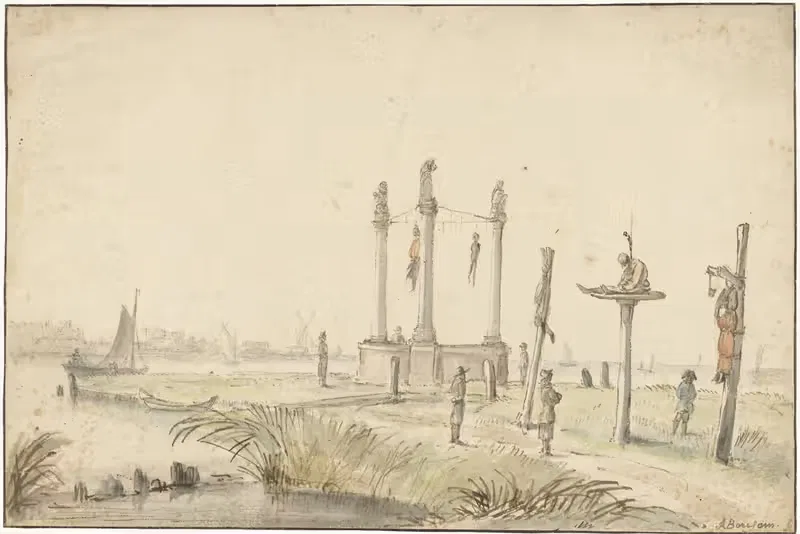 Galgenveld aan de rand van de Volewijk — Anthonie van Borssom