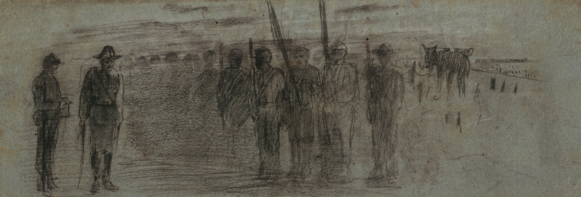 Officer and Aide Inspecting a Squadron by Уинслоу Хомер, 1863-1864 — digital art print download