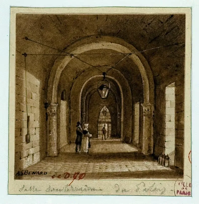 Подземный зал Дворца правосудия by Огюст-Себастьен Бенар, 1810 — digital art print download