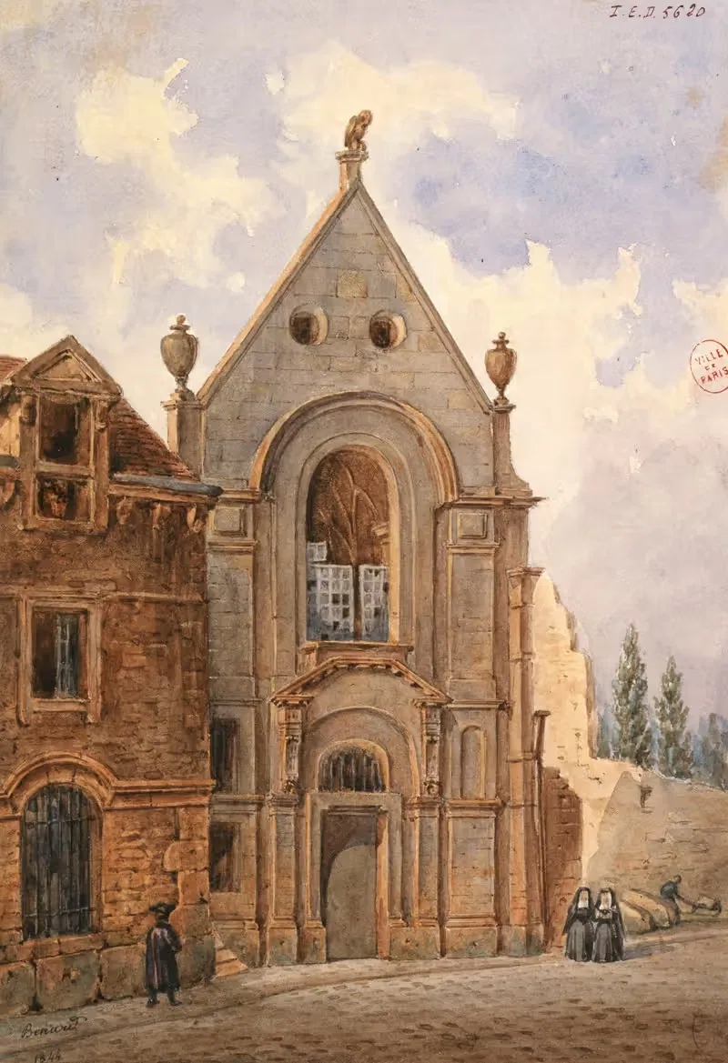 Vue de l'extérieur d'une chapelle. — Auguste-Sébastien Bénard