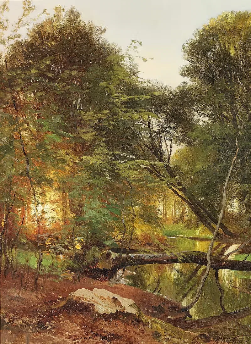 Лесной залив, закат by Карл Фредерик Аагаард — digital art print download