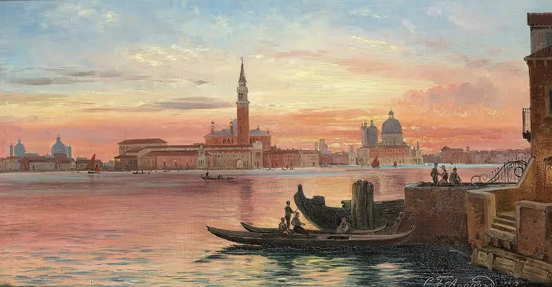 Венеция на закате by Карл Фредерик Аагаард — digital art print download