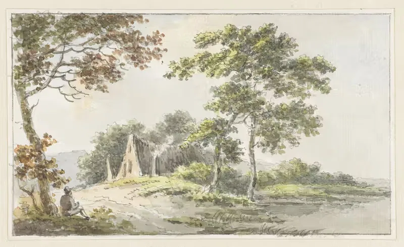 Пейзаж с отдыхающим пешеходом by Сесилия Барбиерс, 1700 - 1800 — digital art print download
