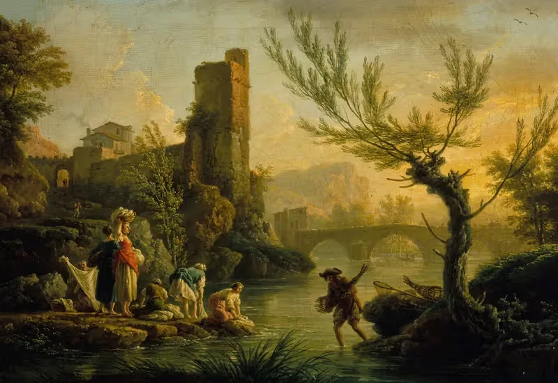 Paysage avec des lavandières — Claude-Joseph Vernet