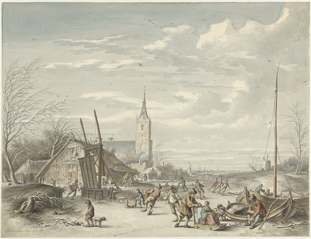 Зимний пейзаж by Дирк Ян ван дер Лаан, 1780 — digital art print download
