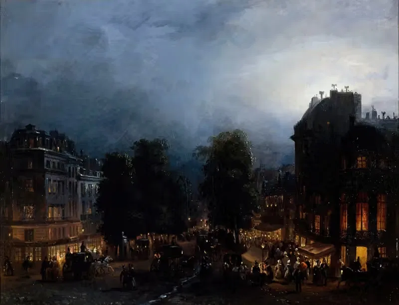 Le boulevard des Italiens de nuit — Domenico Ferri