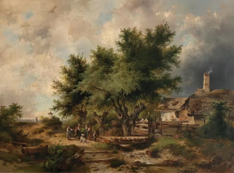 Возвращение с сенокоса by Доминик Шухфрид, 1874 — digital art print download