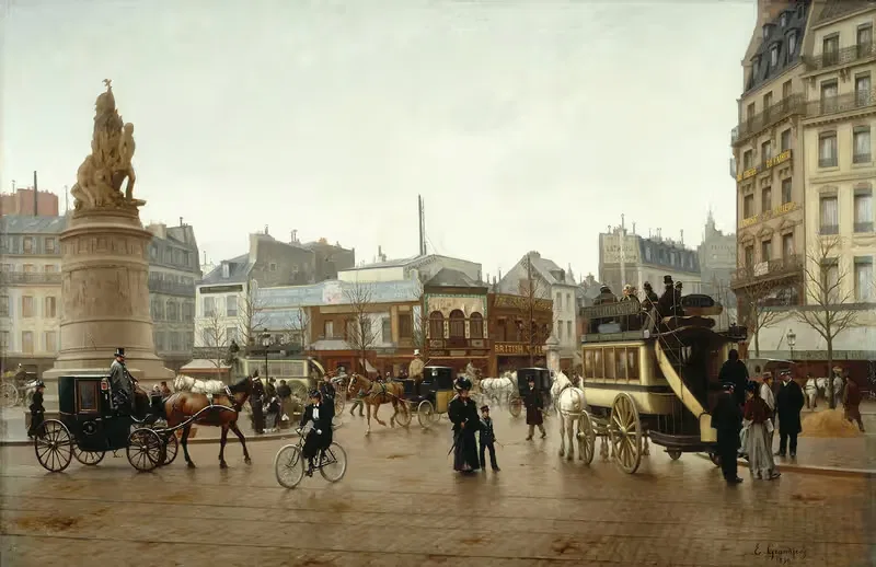 La place Clichy by Edmond Grandjean, 1896 — digital art print download