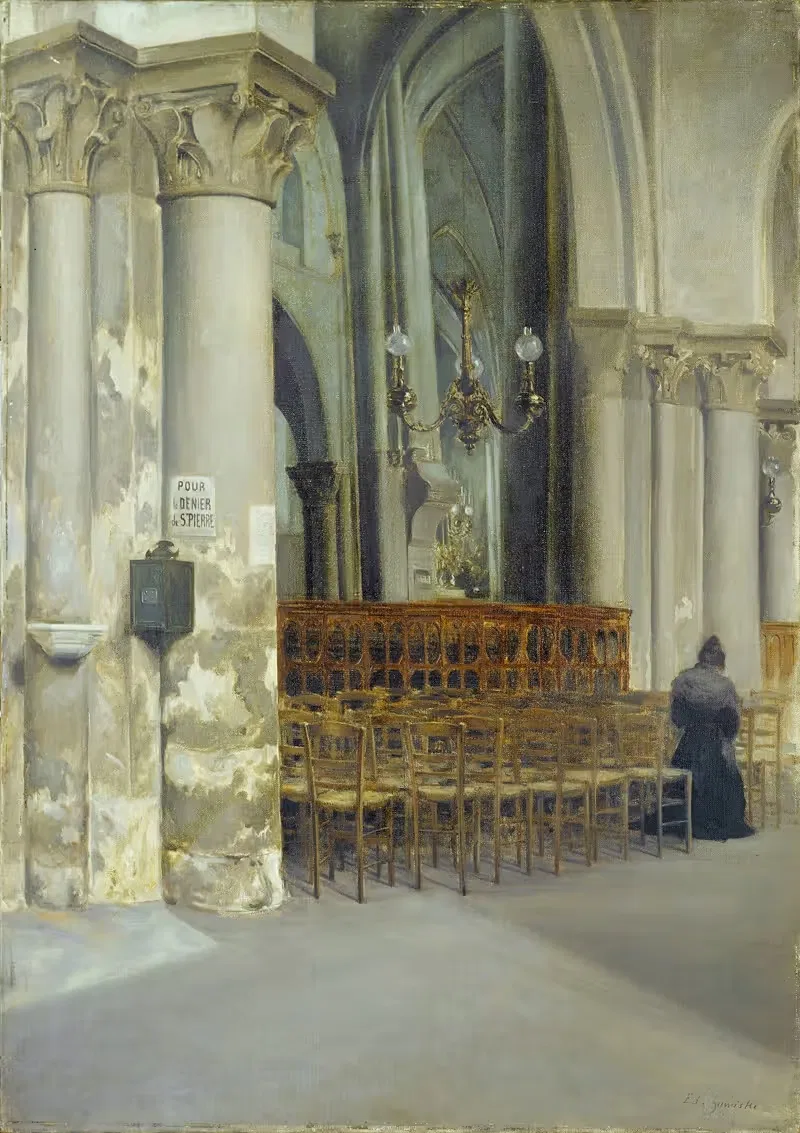 Intérieur de l'église Saint-Pierre-de-Montmartre. — Edouard Zawiski