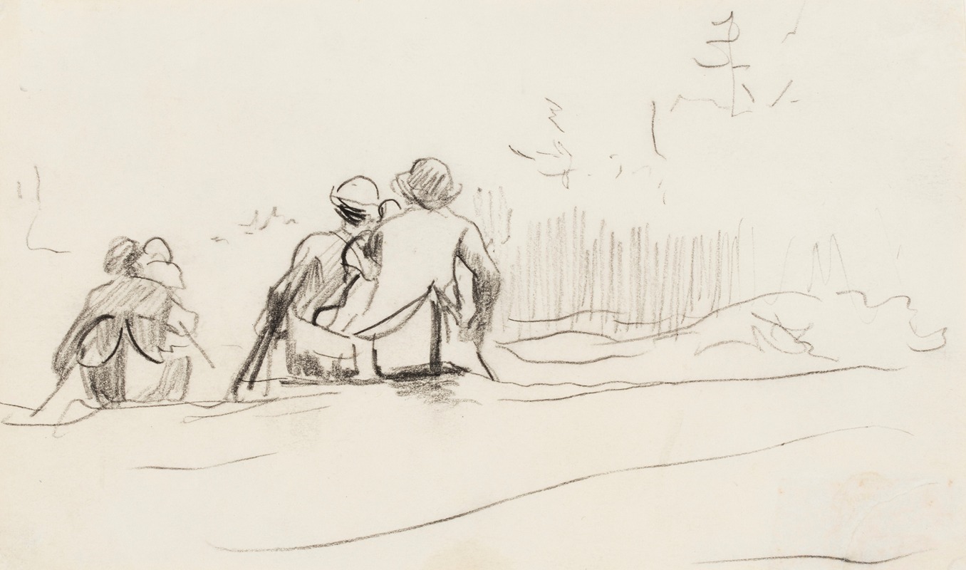 Stern View of Two Canoes — Winslow Homer