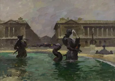 Площадь Согласия и королевская улица by Эрнест Жюль Рену, 1910 — digital art print download