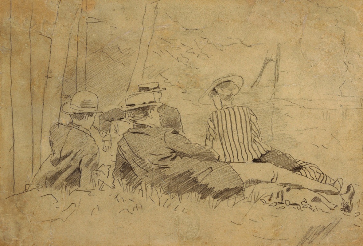 Study for 'The Fishing Party' by Уинслоу Хомер, 1869 — digital art print download