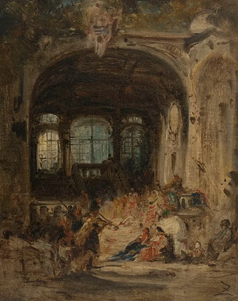 Fête dans un palais à Naples — Félix Ziem