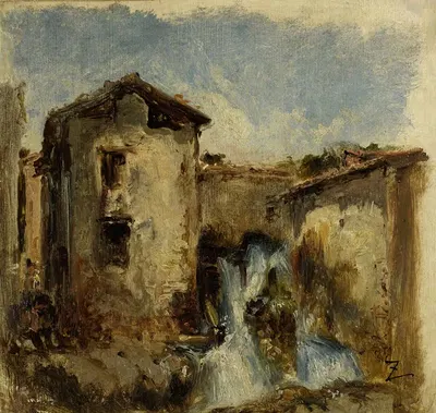 La cascade by Félix Ziem, 1850-1870 — digital art print download