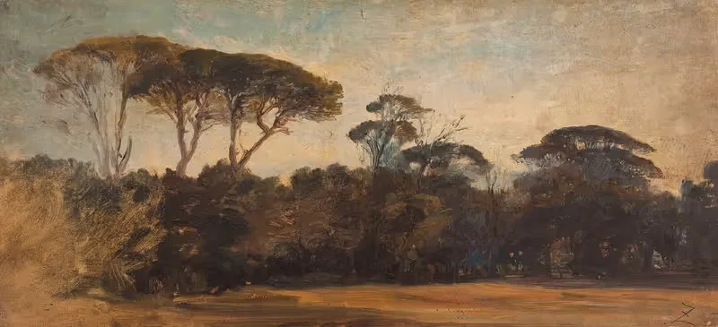 Pins parasols aux environs de Naples — Félix Ziem