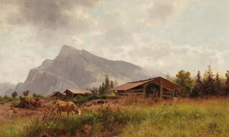 A View of Untersberg from Wals — Gustav Barbarini
