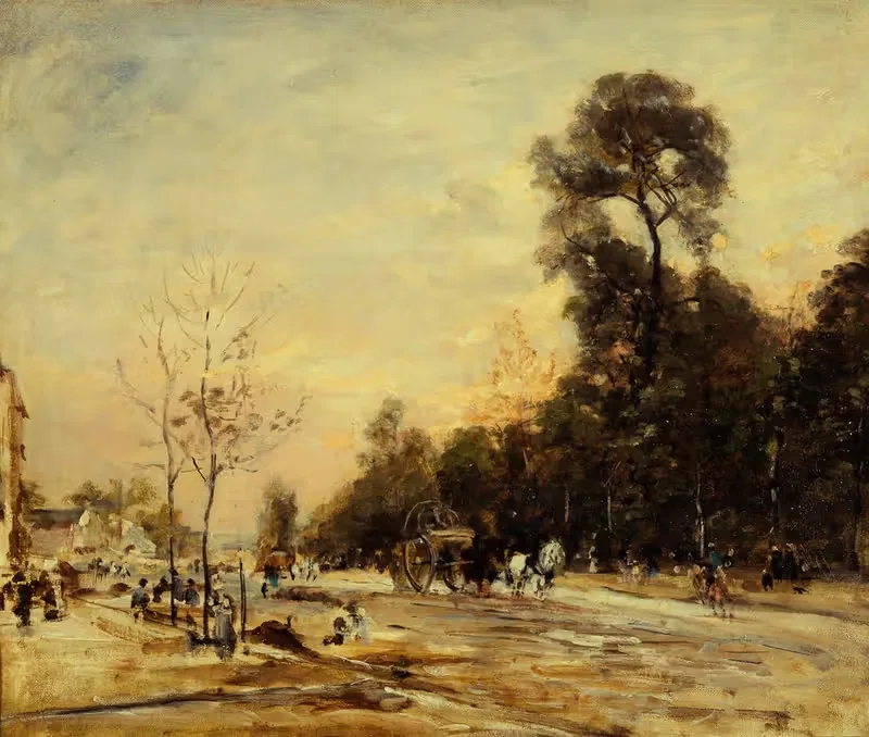 La route de la Révolte, le soir — Henri Michel-Lévy