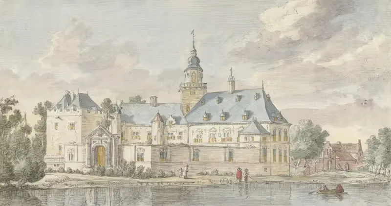 Gezicht op kasteel Nijenrode — Herman Saftleven