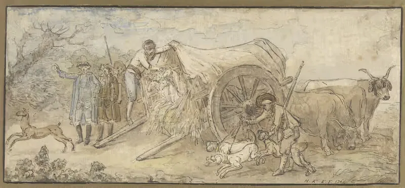 Крытая повозка в Кампаньи by Юбер Робер, 1765 — digital art print download