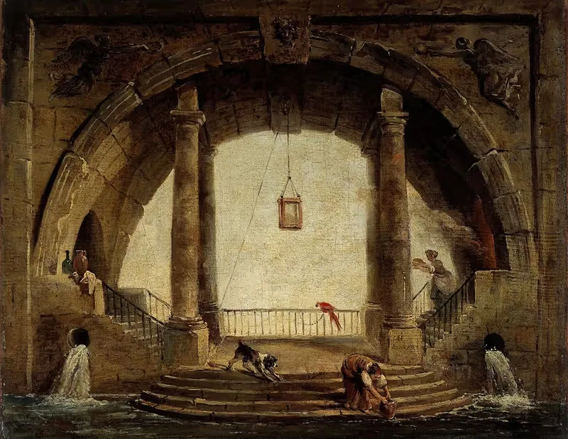 La Fontaine by Hubert Robert — digital art print download