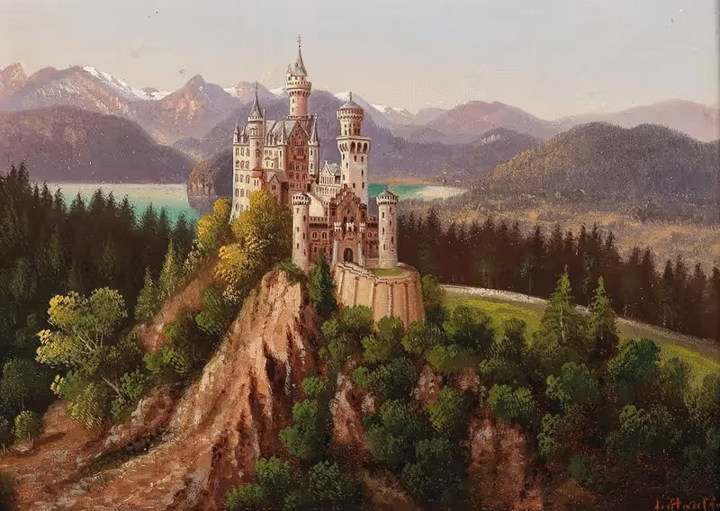 A View of Neuschwanstein Castle — Hubert Sattler