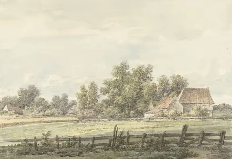 Пейзаж с фермерским домом by Ян Хулсвит, 1776 - 1822 — digital art print download