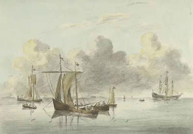 Лодки в спокойной воде by Жан Бернар, 1775 - 1833 — digital art print download