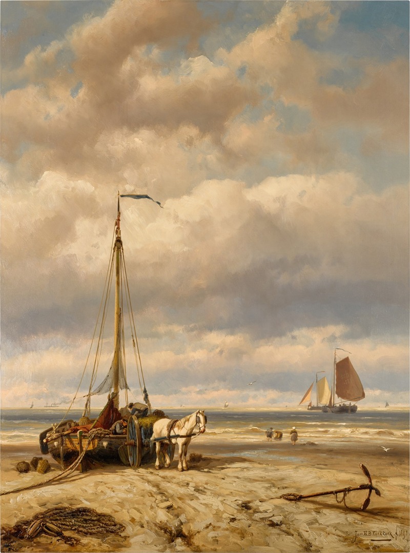 Разгрузка улова by Иоганнес Германус Баренд Кеккок, 1891 — digital art print download