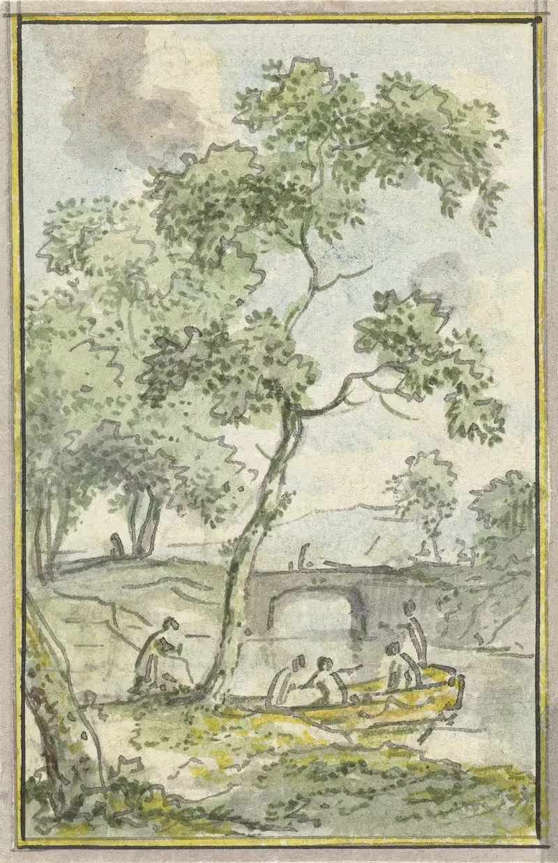 Пейзаж с лодочкой by Юриан Андриессен, 1752 - 1819 — digital art print download