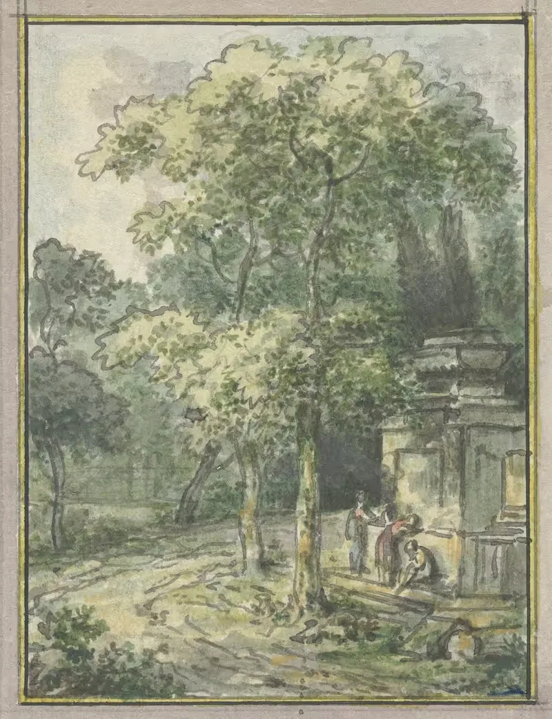 Пейзаж с фонтаном by Юриан Андриессен, 1752 - 1819 — digital art print download