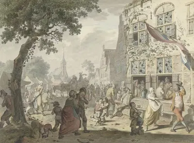 Деревенская ярмарка by Лендерт Овербек, 1762 - 1815 — digital art print download